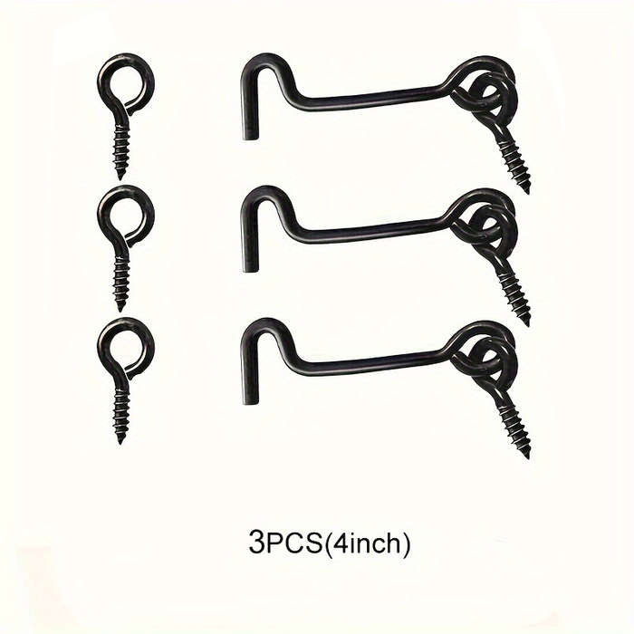 Lock Color 3Pcs Black 10.16Cm