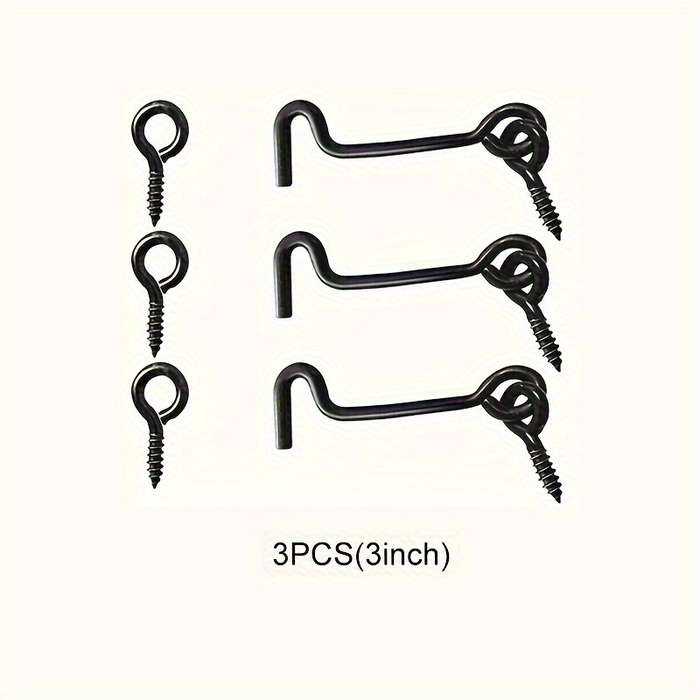 Lock Color 3Pcs Black 10.16Cm