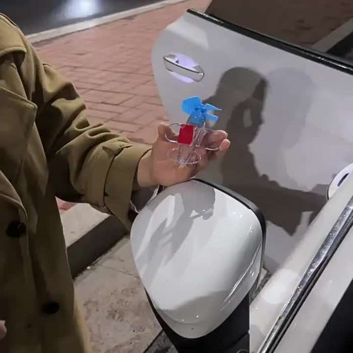 LED Propeller Car Light Blue & Red Neon Airplane-Inspired Design