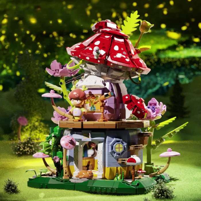 Building Toy Architectural Model Toy Set Color Mushroom House  1935 Pcs