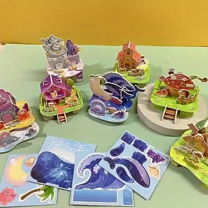 Building Toy Architectural Model Toy Set Style 4Pcs Ocean Style