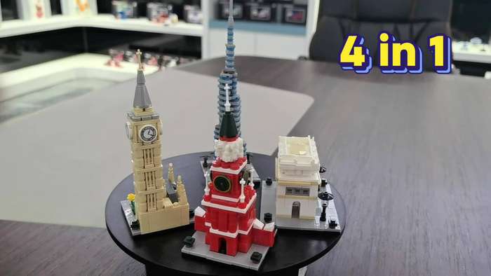 Building Toy Architectural Model Toy Set Style World Famous Building Set 4Pcs