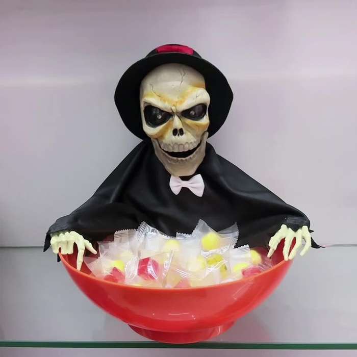 Halloween Decorations Items Grey Ghost Candy Plate