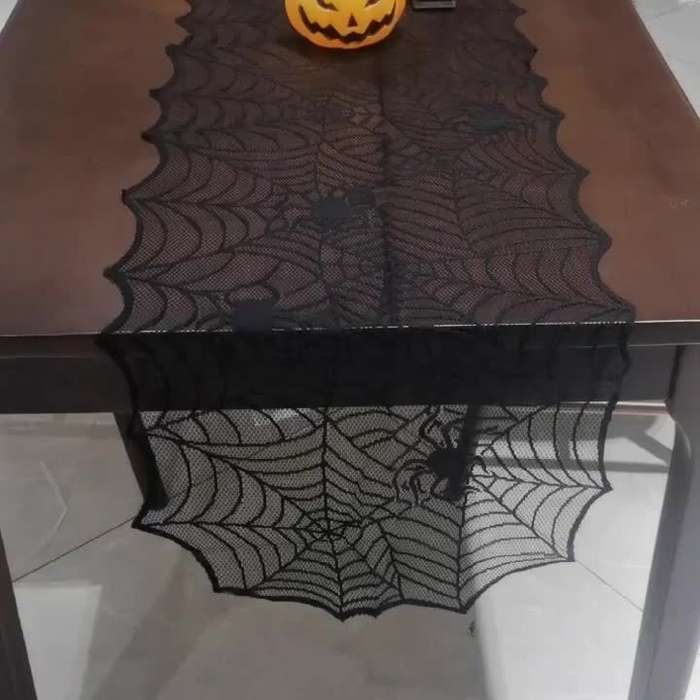Halloween tablecloth decoration color Black size 163 x 45