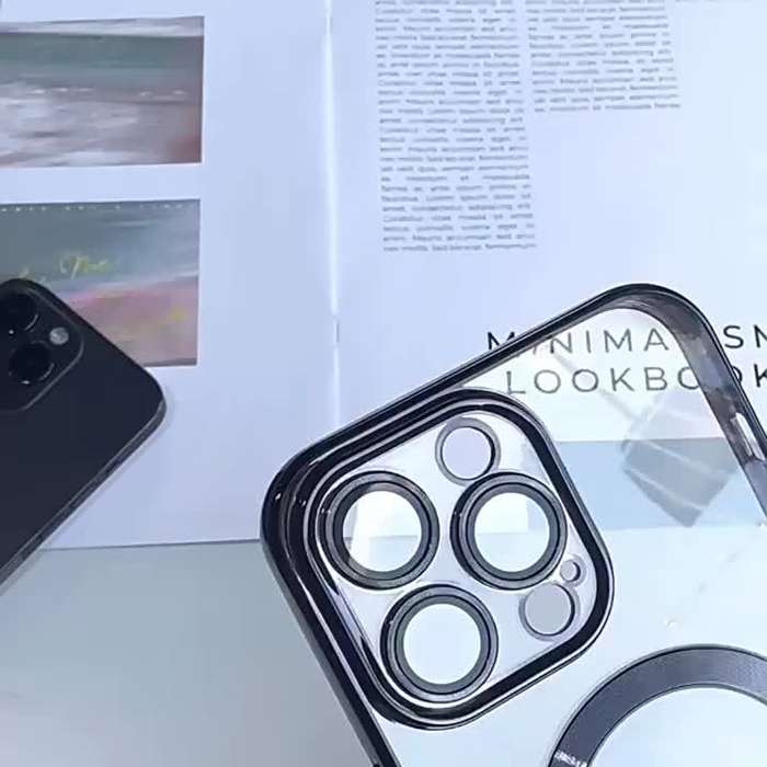 1pc Black For iPhone 11 Pro Max Sleek And Luxurious Transparent Phone Case