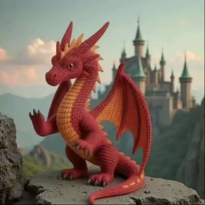 Toy Dolls color Crochet kit for making a blue and white dragon