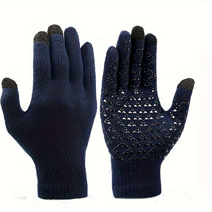 Winter Hat Size One Size Style Blue Touch Screen Gloves