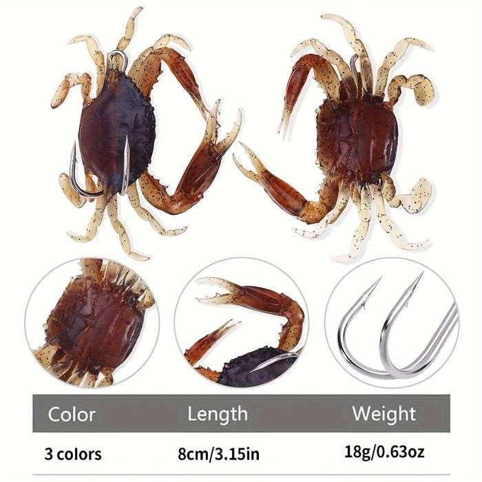 1pc Lua Soft Lure 19g Root Fishing Simulation Crab Fake Lure Long Throw Sinking Anti-Hanging Bo