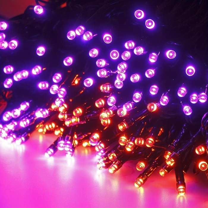Halloween Decorations Color Orange And Purple Size 12M 39Ft 100Led 8Modes