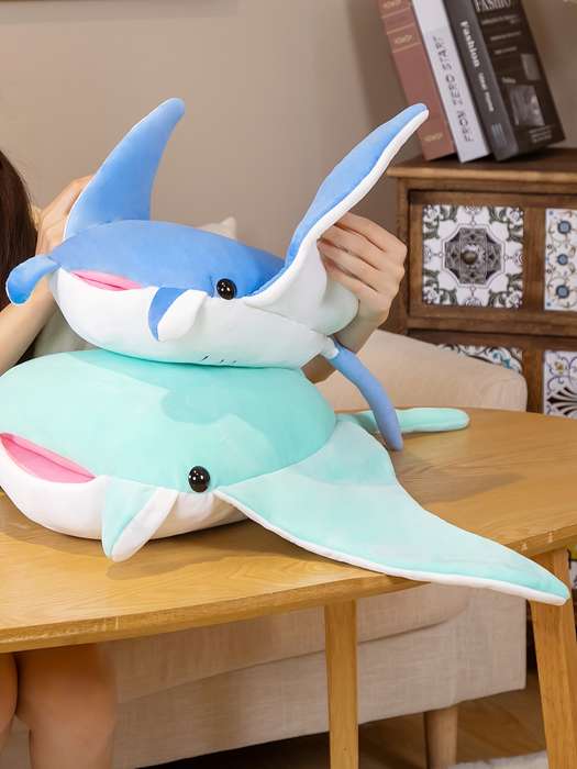 Toy Dolls color Sky Blue Manta Ray size Small Size  60CM Long  70CM Wide  0.23KG