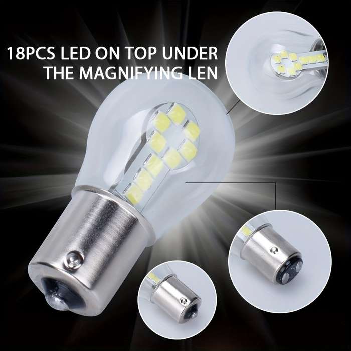 1pc White LED Turn Signal & Brake Light Bulb High-Temperature Resistant 12V Multi
