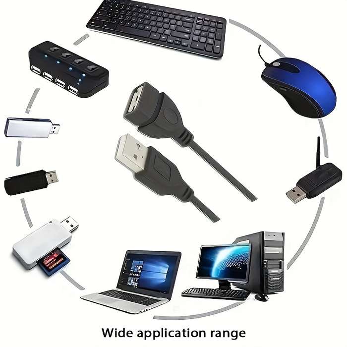 1pcs USB 2.0 Extender Male-to-Female USB Extension Cable Boost Your Device's Connectivity Fast