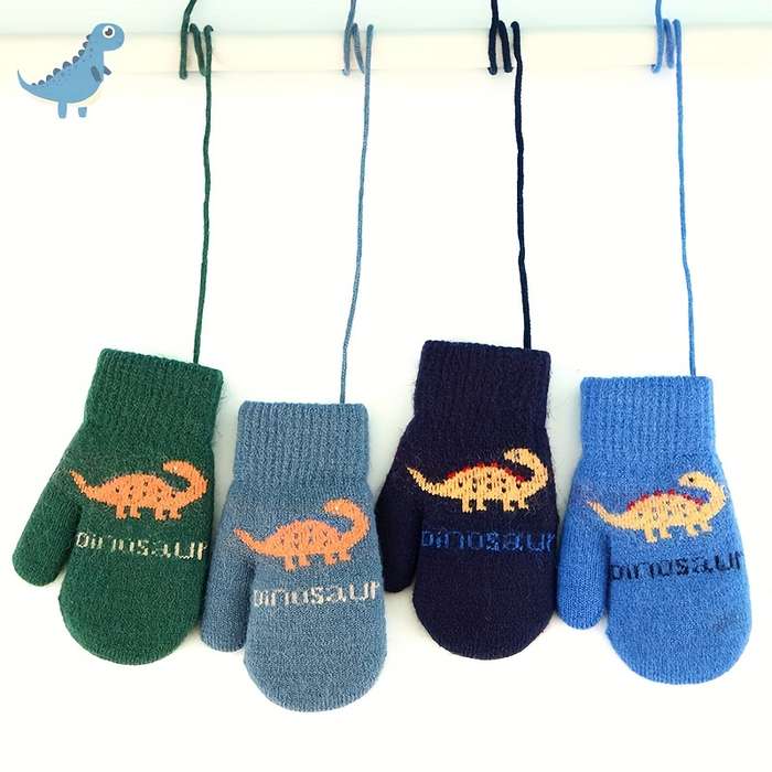 Winter Gloves Color Denim Blue Size Plus Size 7 To 11 Years Old
