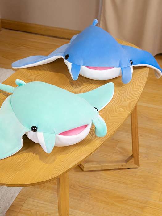 Toy Dolls color Sky Blue Manta Ray size Small Size  60CM Long  70CM Wide  0.23KG