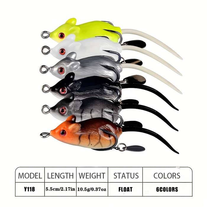 1pc Soft Mouse Shaped Bait Bells Sound Fishing Lure Silicon Artificial Fishing Bait Set Fish