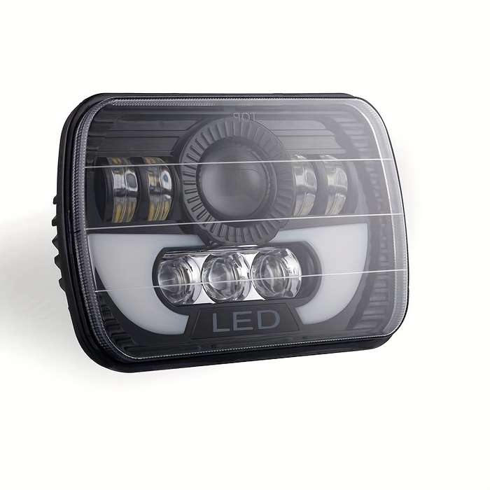 1pc 17.78cm Motorcycle Headlight Car Headlight H4 5X7 7X6 LED Truck Headlight H4 Far