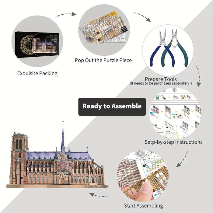 Building Toy Architectural Model Toy Set Style Notre Dame De Paris