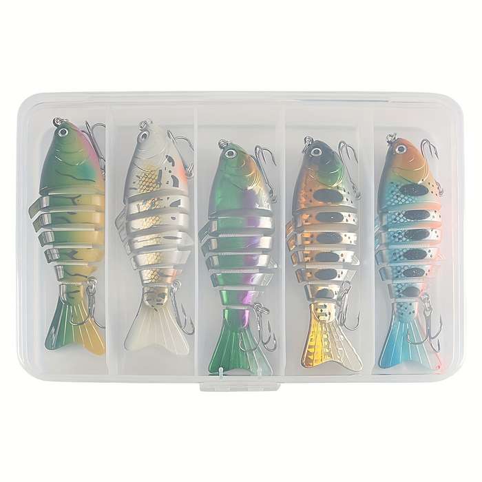 5pcs Fishing Lures Set Realistic Swimbait with Hard Bait and Spinner Blades ABS Material Fr