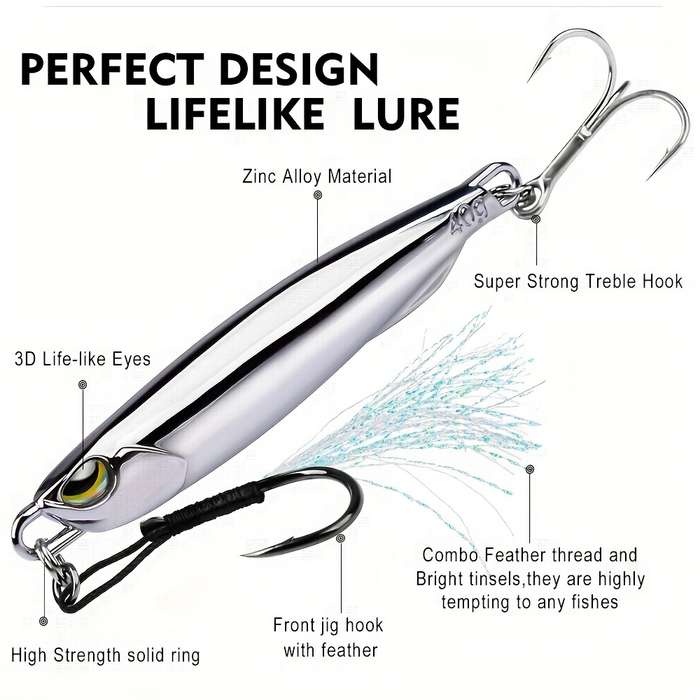 1pc 40g Metal Jig Fishing Lure DUO Trolling Hard Bait Bass Fishing Bait Tackle Trout Jigging Lure