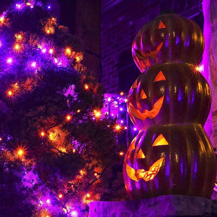 Halloween Decorations Color Orange And Purple Size 12M 39Ft 100Led 8Modes