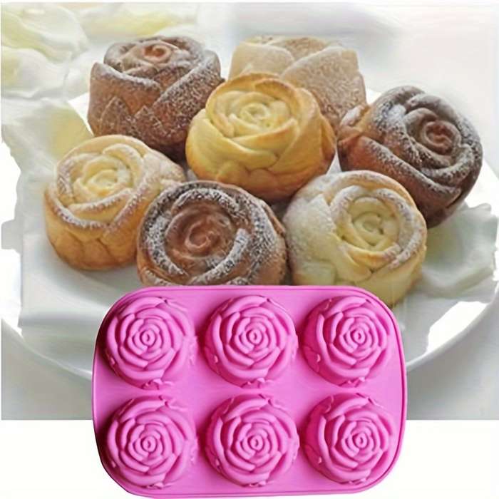 Suitable For Baking Molds Style   Orange 1 Piece   Large Rose Cake Mold