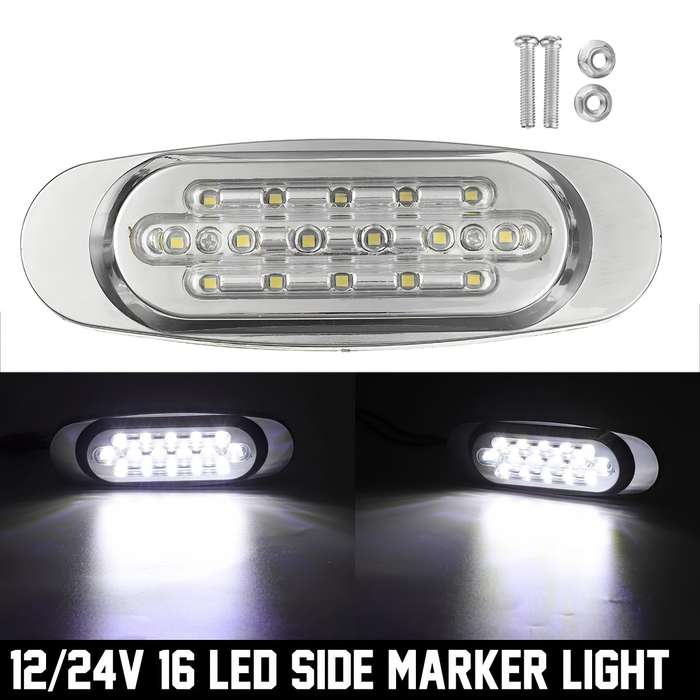 2pcs LED Car Side Marker Lights 16LED 12-24V Universal Position Side Lights for Truc
