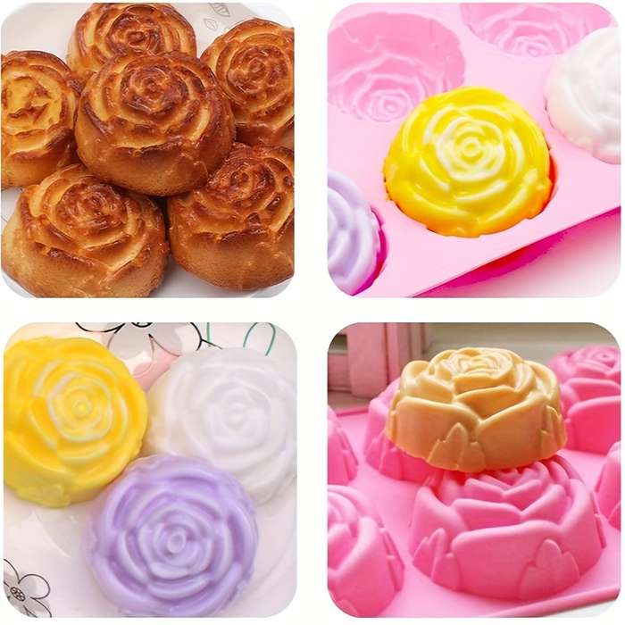 Suitable For Baking Molds Style   Orange 1 Piece   Large Rose Cake Mold