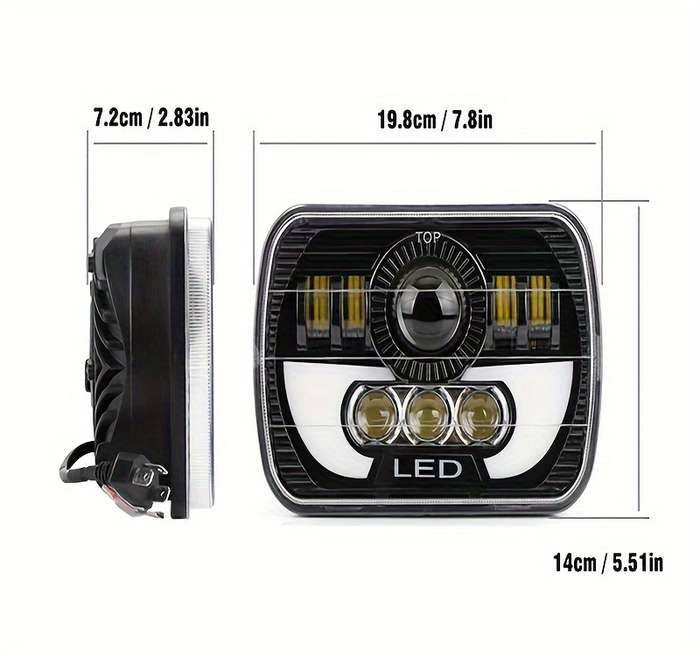 1pc 17.78cm Motorcycle Headlight Car Headlight H4 5X7 7X6 LED Truck Headlight H4 Far