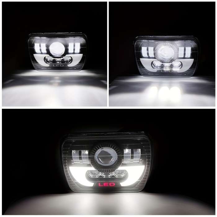 1pc 17.78cm Motorcycle Headlight Car Headlight H4 5X7 7X6 LED Truck Headlight H4 Far