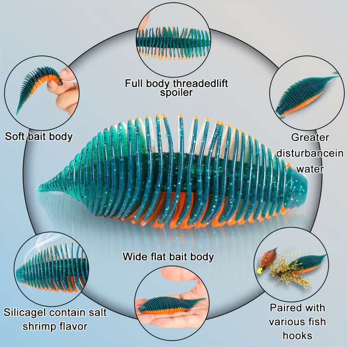 3pcs 7.5cm Soft Fishing Lures Lifelike Artificial Swimbait with Realistic Segmented Body 6 Vibrant C