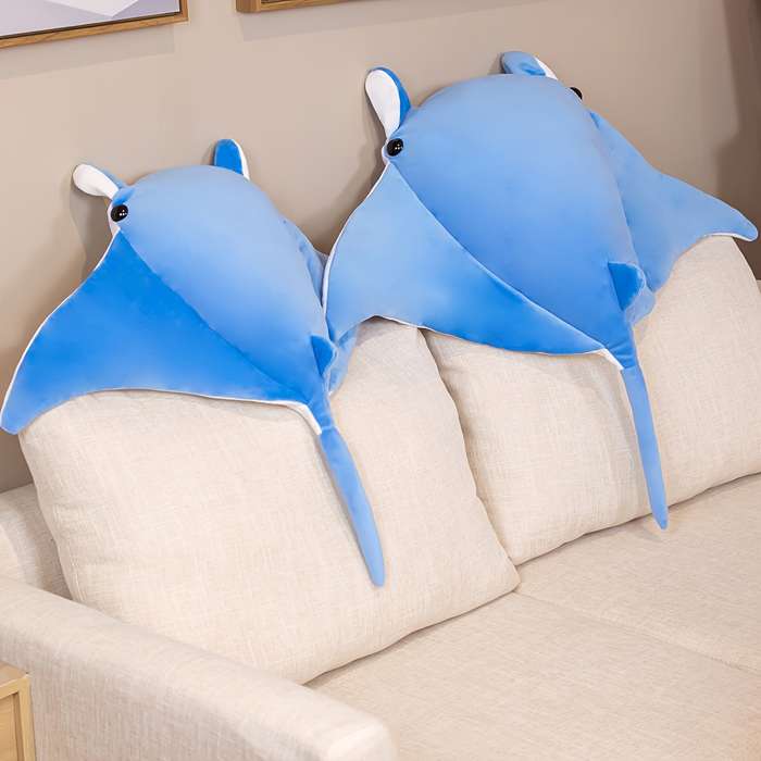 Toy Dolls color Sky Blue Manta Ray size Small Size  60CM Long  70CM Wide  0.23KG