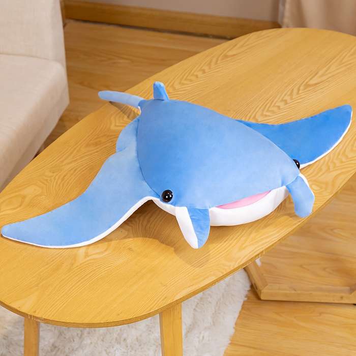Toy Dolls color Sky Blue Manta Ray size Small Size  60CM Long  70CM Wide  0.23KG