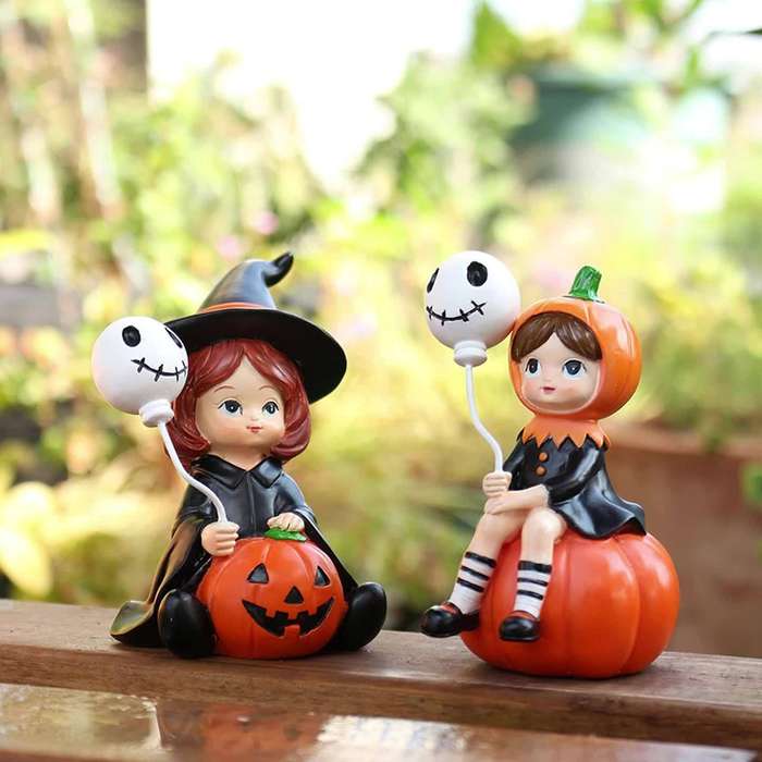 Halloween Decorations Color Skull Balloon Witch Set Of Two