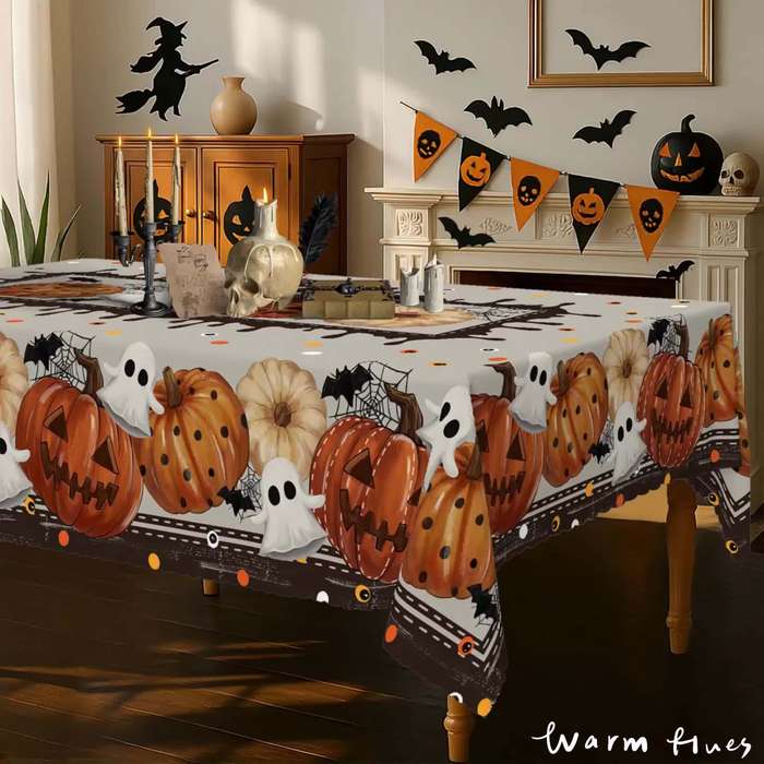 Halloween tablecloth decoration size Round 70in 180cm
