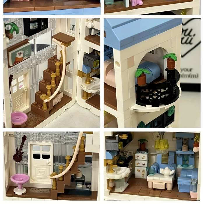 Building Toy Architectural Model Toy Set Model Blue Building Blocks