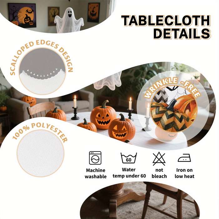 Halloween tablecloth decoration size Rectangle 60x86inch or 152x220cm