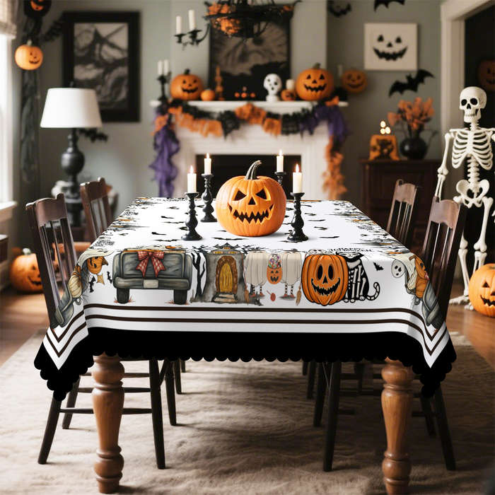 Halloween tablecloth decoration size Rectangle 60x86inch or 152x220cm