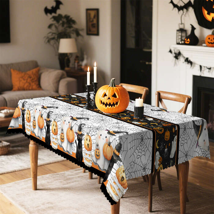 Halloween tablecloth decoration size Rectangle 60x86inch or 152x220cm