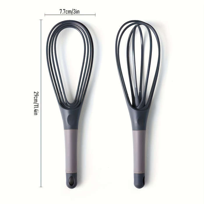 1pc 2-in-1 Collapsible Twist Whisk Balloon Flat Beater Design Non-Stick Food-Safe Plastic