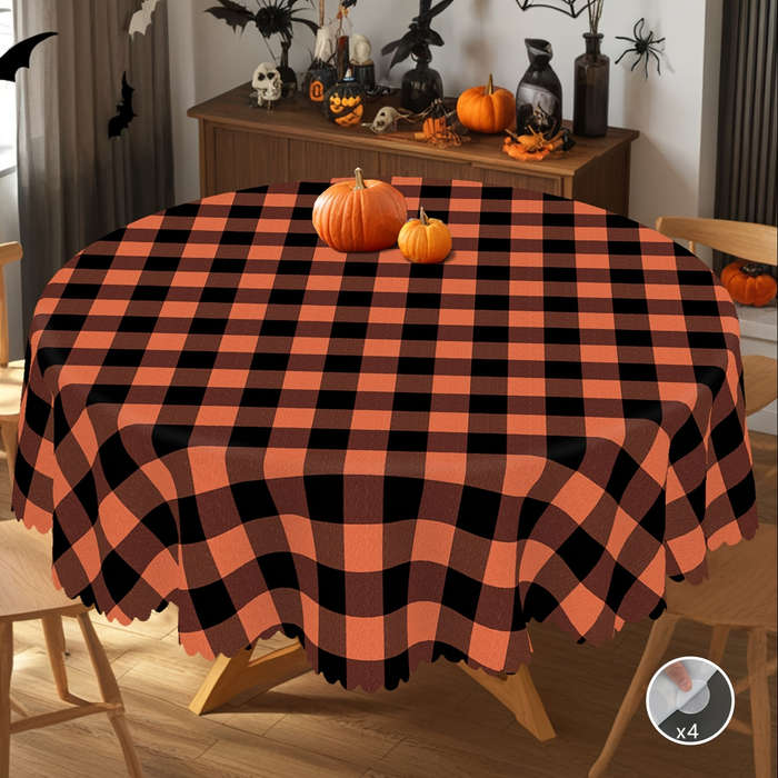 Halloween tablecloth decoration size Round 60Inch 152cm add 4pcs Self adhesive