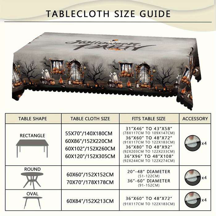 Halloween tablecloth decoration size Round 152.4152.4cm