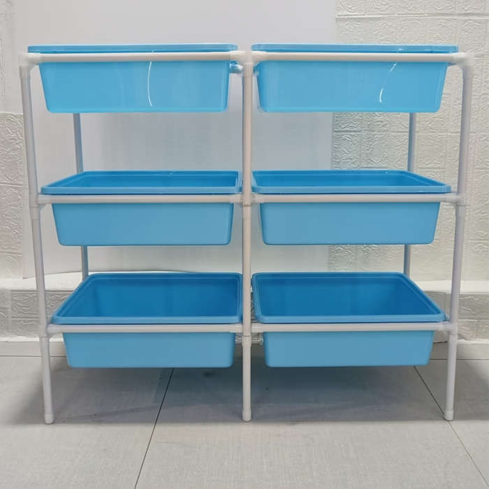 Storage And Organizationcolor Blue Size 2 Rows  3 Layers  6 Large Boxes