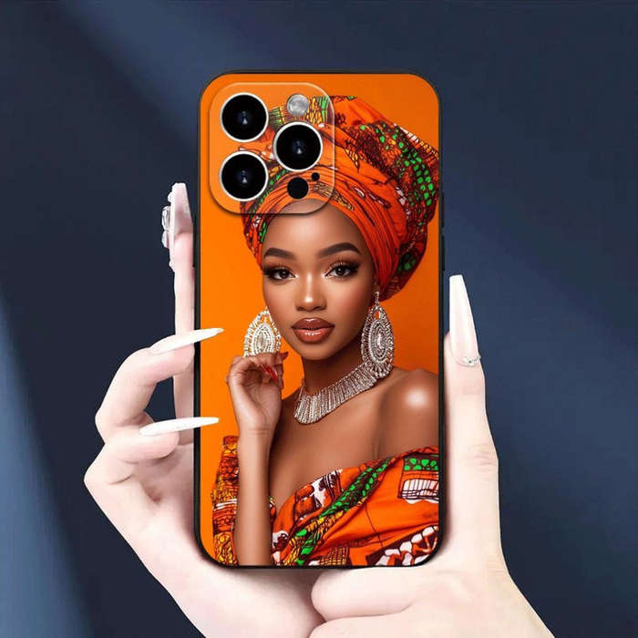 1Pc Black For iPhone 15 Pro Confident African Woman Phone Case