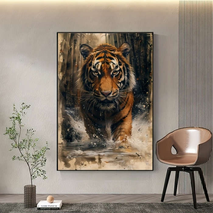 1000pcs Oil Painting Puzzle Featuring Tigers Durable And Seamless for Adults Rectan