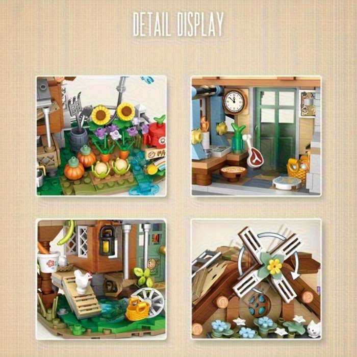 Building Toy Architectural Model Toy Set Style 889Pcs Farm House 1281