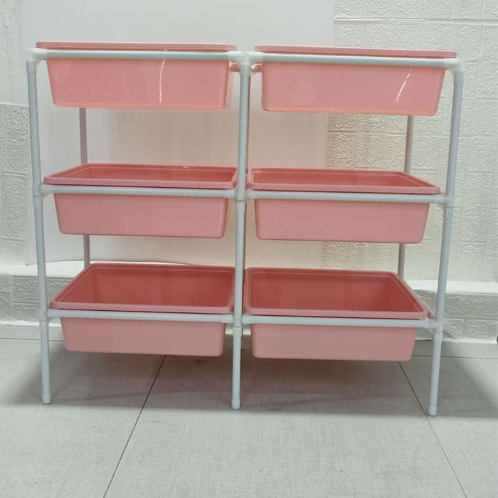 Storage And Organizationcolor Blue Size 2 Rows  3 Layers  6 Large Boxes