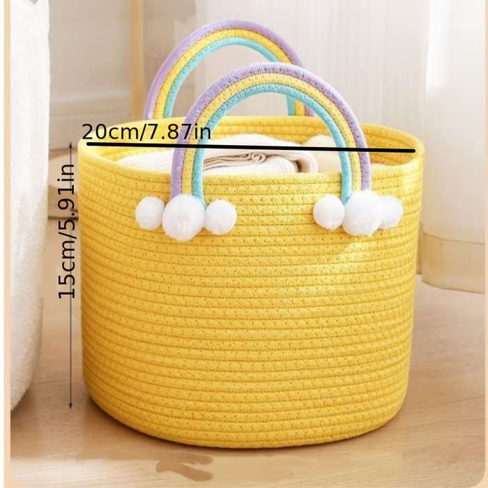 Storage And Organizationcolor White Basket Purple Rope