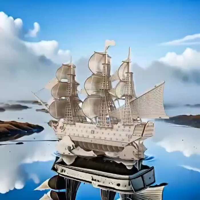 3D Jigsaw Puzzle Model Ship Style Wooden Sailboat