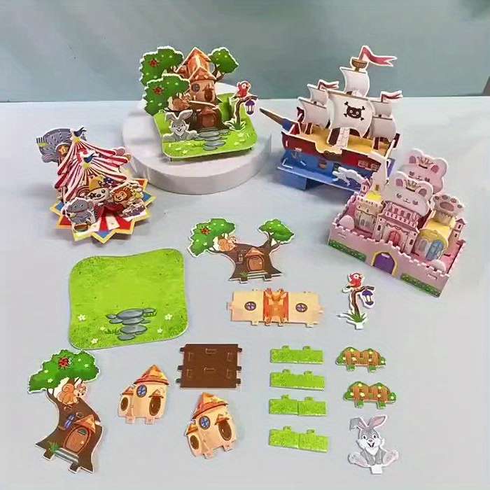 Building Toy Architectural Model Toy Set Model Random Style Quantity 4 Pcs