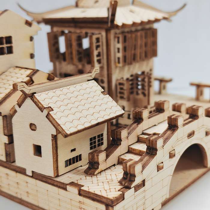 Building Toy Architectural Model Toy Set Items Jiangnan Town